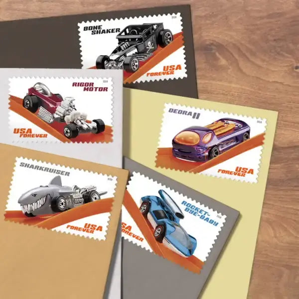 2018 USa Forever Hot Wheels Stamps