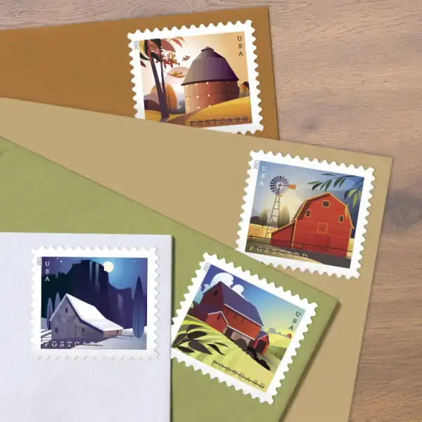 2021 USa Forever barns postcard stamp