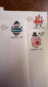 2021 USa Forever Message Monsters Stamps