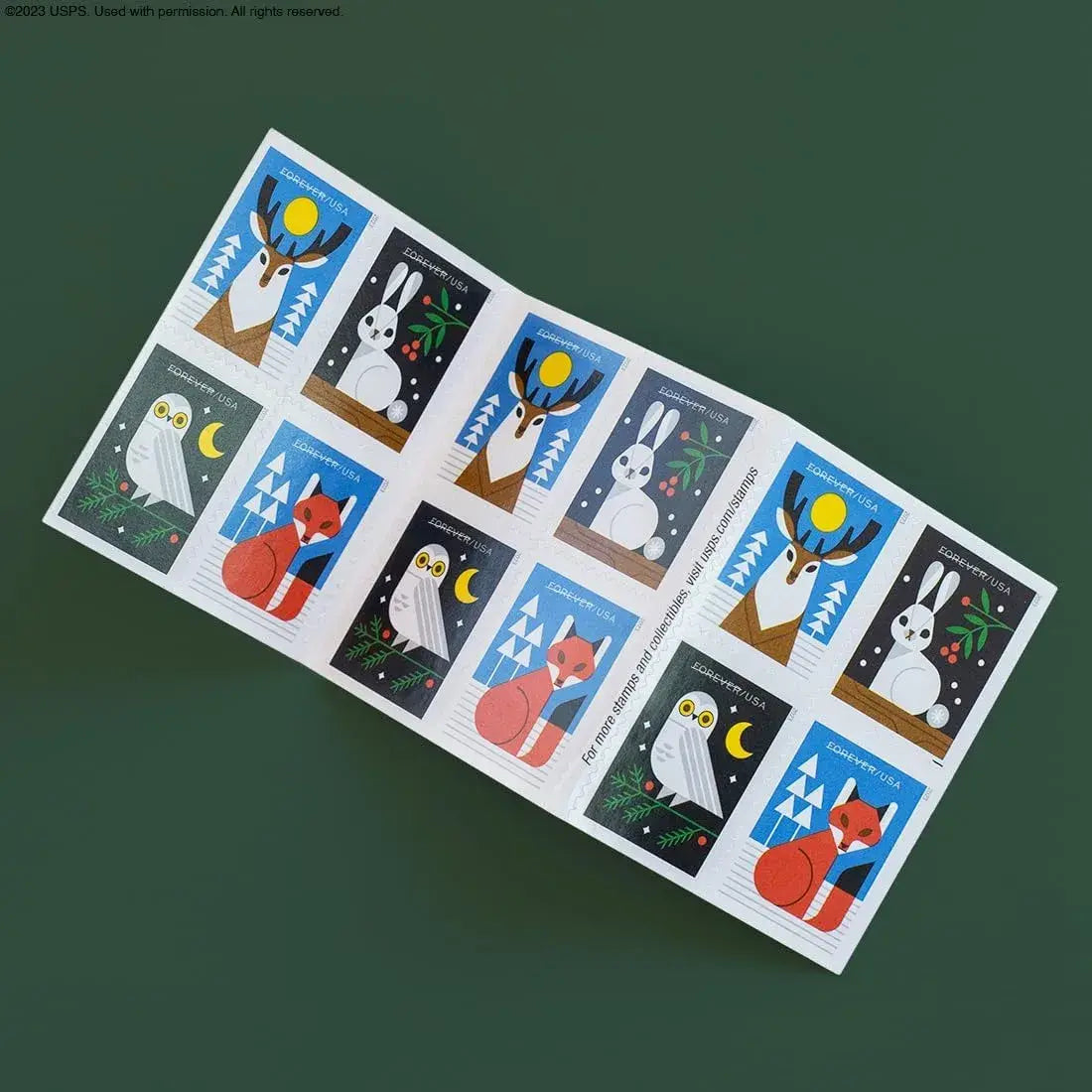 2023 USa Forever Winter Woodland Animals Stamps