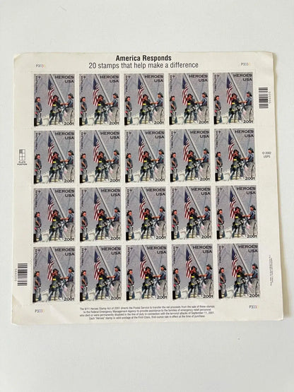 2001 USa Forever America Responds 9-11 Heroes Stamps