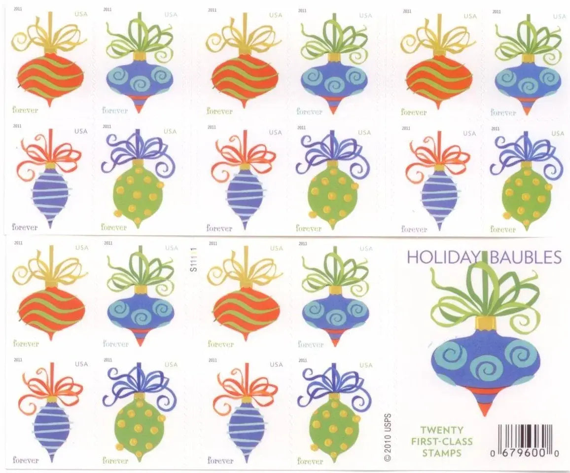 2011 USa Forever Holiday Baubles Stamps