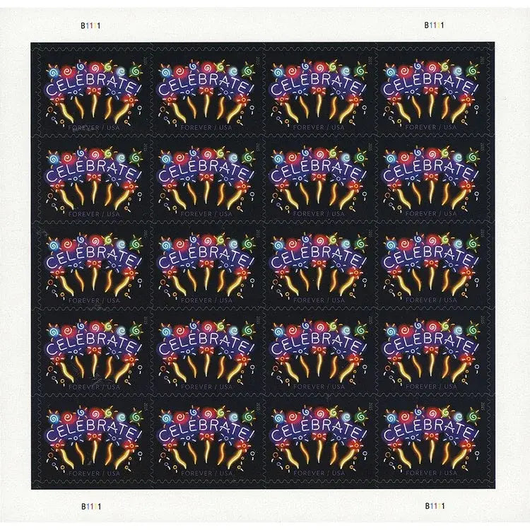 2011 USa Forever Neon Celebrate! Stamps
