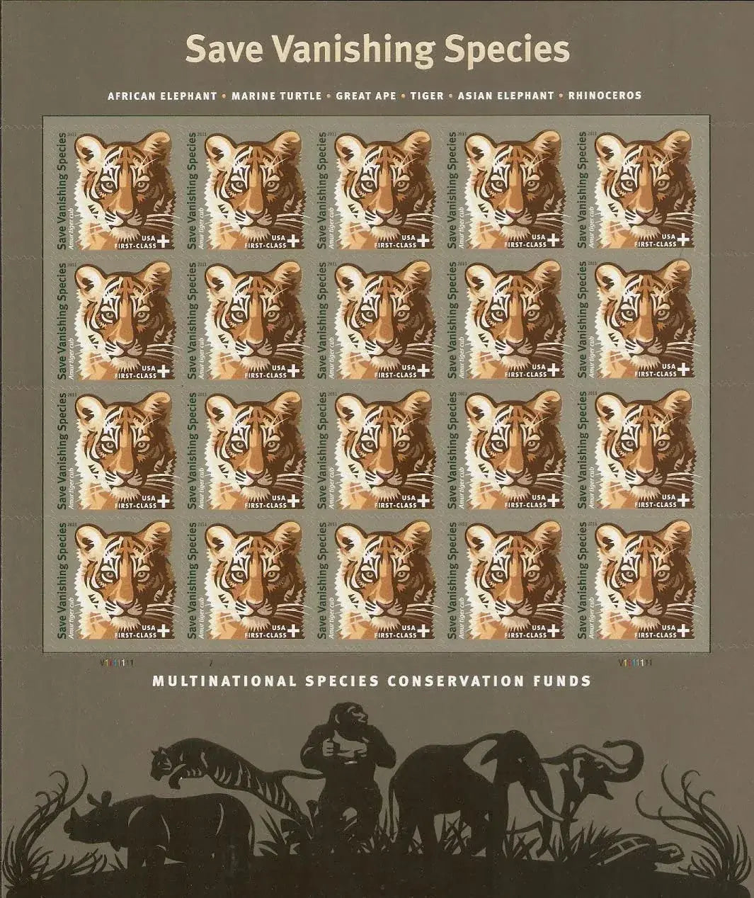 2011 USa Forever Save Vanishing Species Postage Stamps