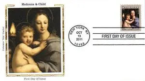 2011 USa Forever Raphael Madonna of the Candelabra Stamps