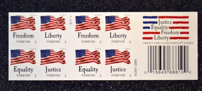 2012 USa Forever stamps four flags