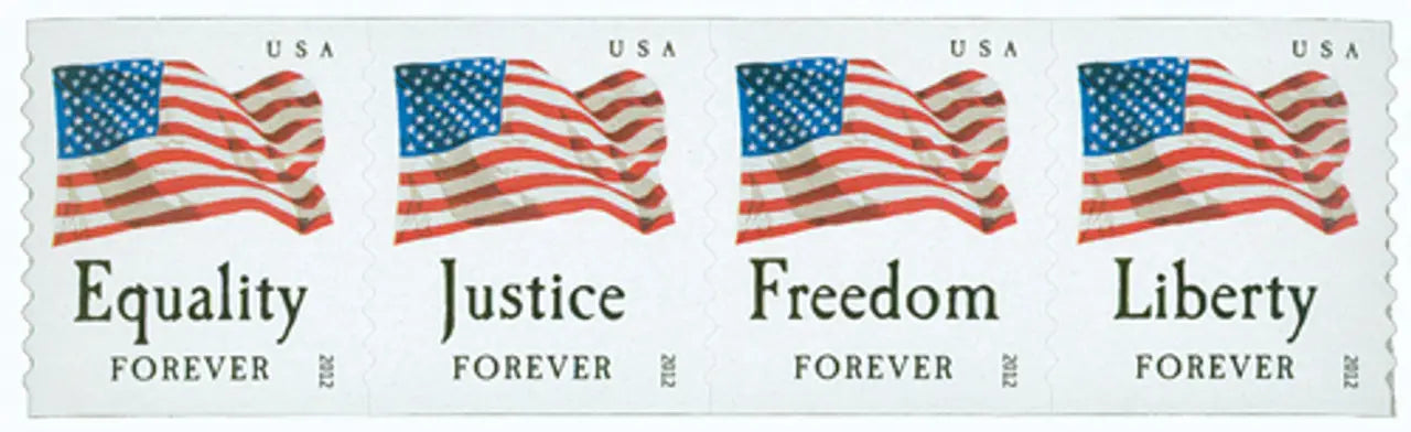 2012 USa Forever stamps four flags