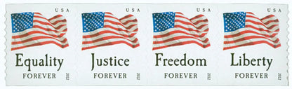 2012 USa Forever stamps four flags