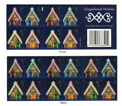 2013 USa Forever Holiday Gingerbread Houses Stamps