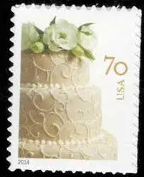 2014 USa Forever Wedding Cake Postage Stamps