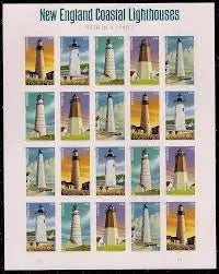 2015 USa Forever New England Coastal Lighthouse Postage Stamps