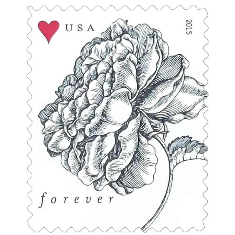 2015 USa Forever Vintage Rose Pane Wedding Stamps