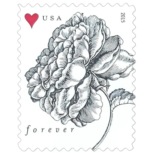 2015 USa Forever Vintage Rose Pane Wedding Stamps