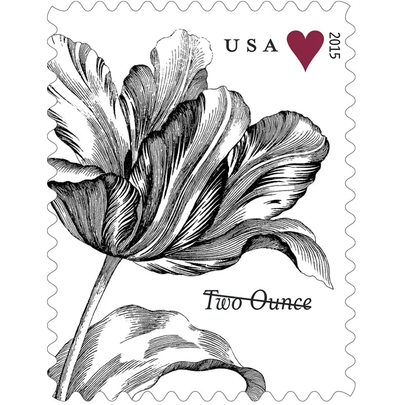 2015 USa Forever Vintage Tulip Pane Postage Wedding Stamps