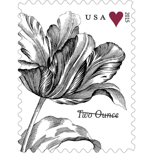 2015 USa Forever Vintage Tulip Pane Postage Wedding Stamps