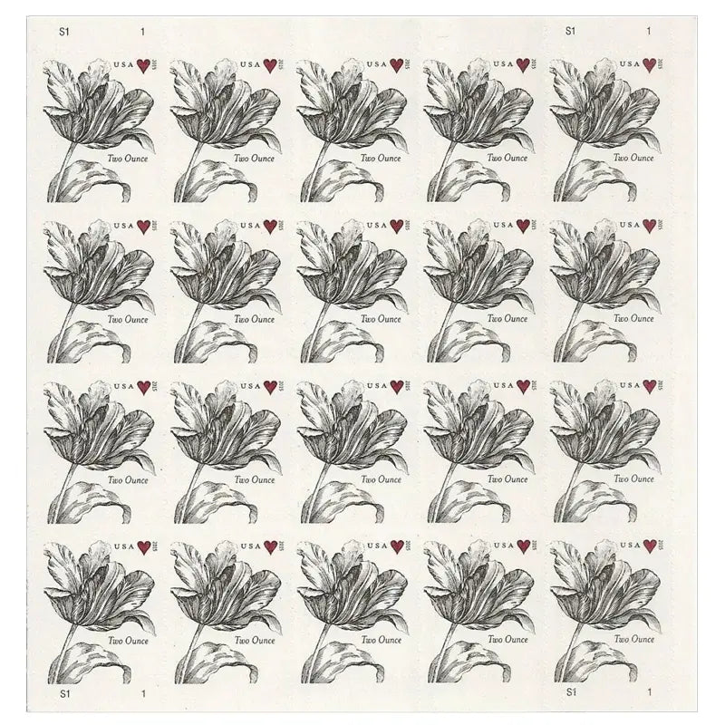 2015 USa Forever Vintage Tulip Pane Postage Wedding Stamps