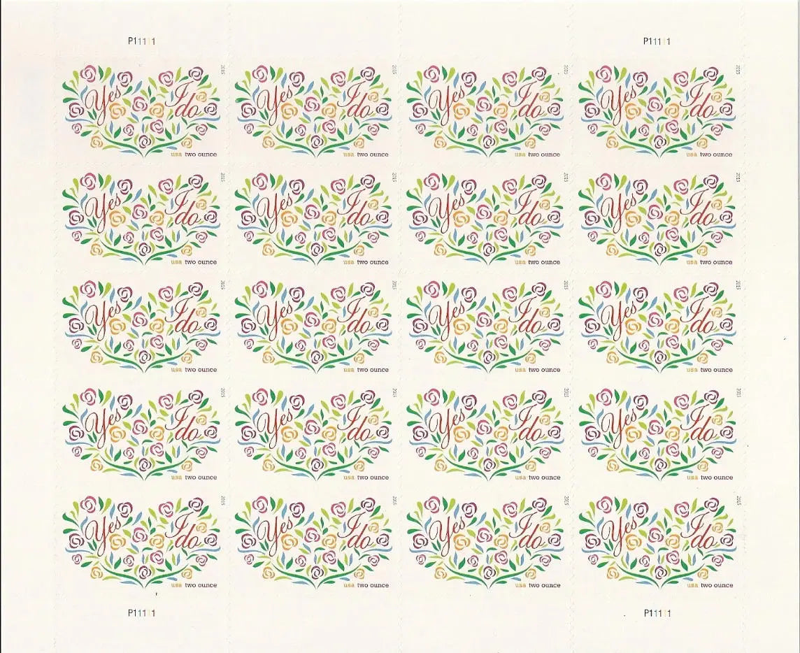 2015 USa Forever yes-i-do full sheet stamp