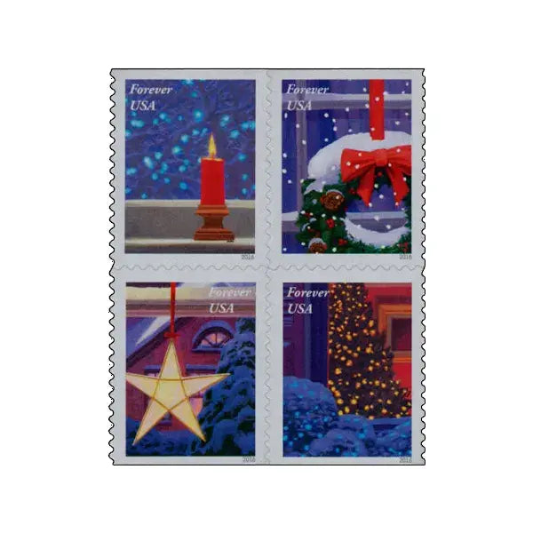 2016 USa Forever Holiday Windows Stamp