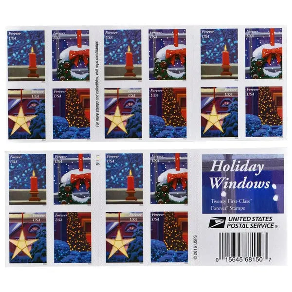 2016 USa Forever Holiday Windows Stamp