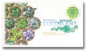 2017 USa Forever Global Green Succulent International Stamps