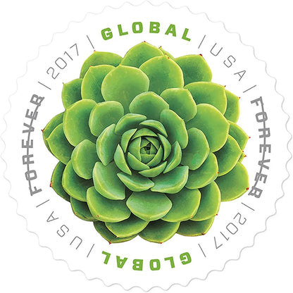 2017 USa Forever Global Green Succulent International Stamps