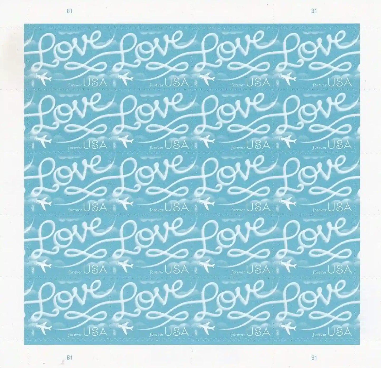 2017 USa Forever love skywriting stamps