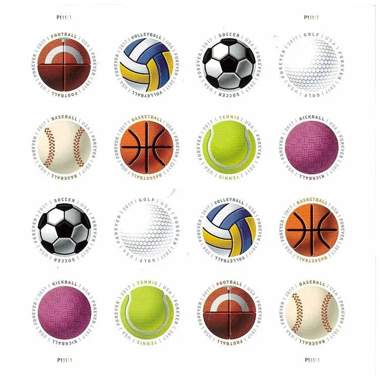2017 USa Forever Have a Ball! Baseball Basketball Vollyball Stamps