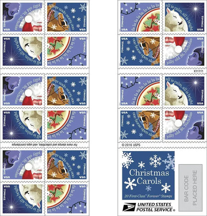 2017 USa Forever Christmas Carols Stamps