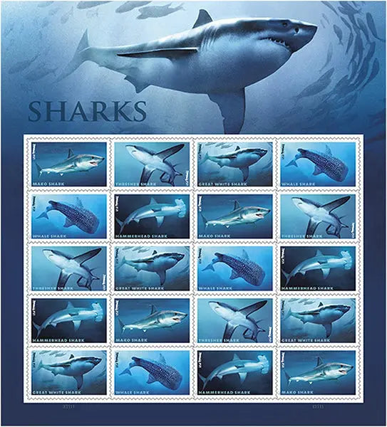 2017 USa Forever Shark Stamps