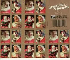 2018 USa Forever Sparkling Holidays Santa Stamp