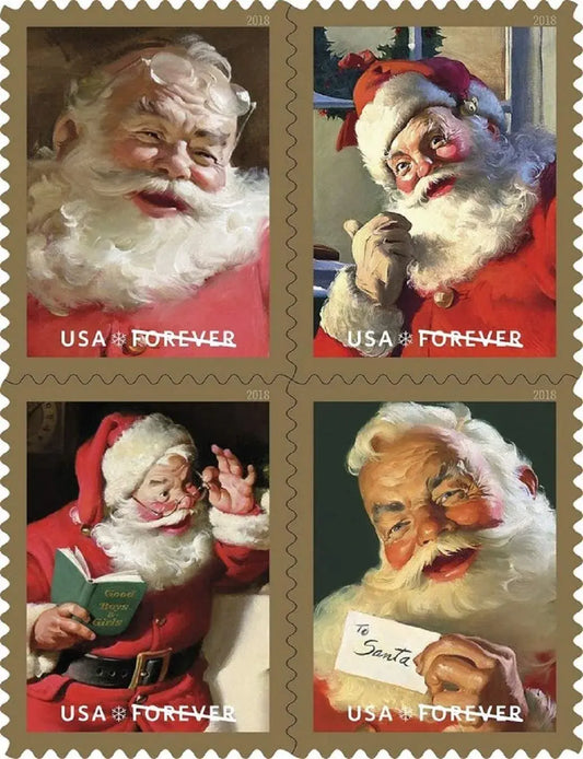 2018 USa Forever Sparkling Holidays Santa Stamp