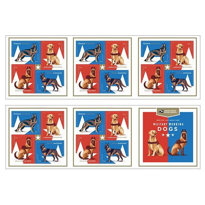 2019 USa Forever Military Working Dogs Stamps
