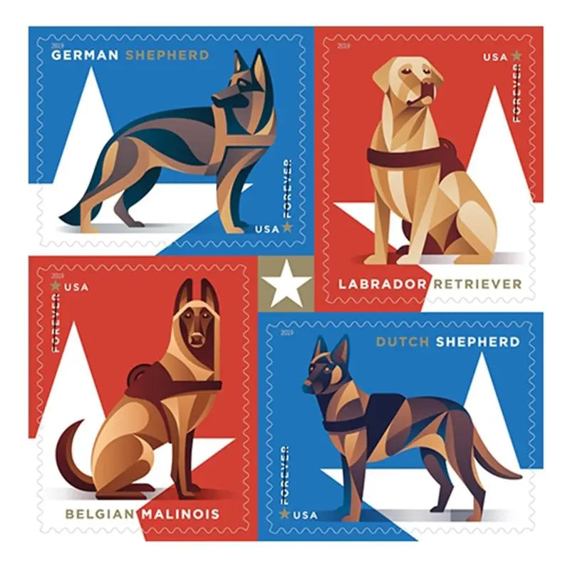 2019 USa Forever Military Working Dogs Stamps