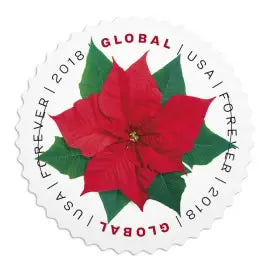 2018 USa Forever Global Poinsettia Stamps