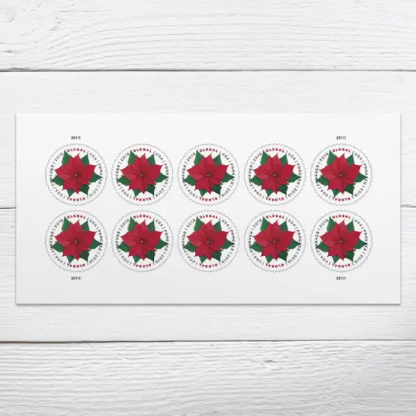 2018 USa Forever Global Poinsettia Stamps