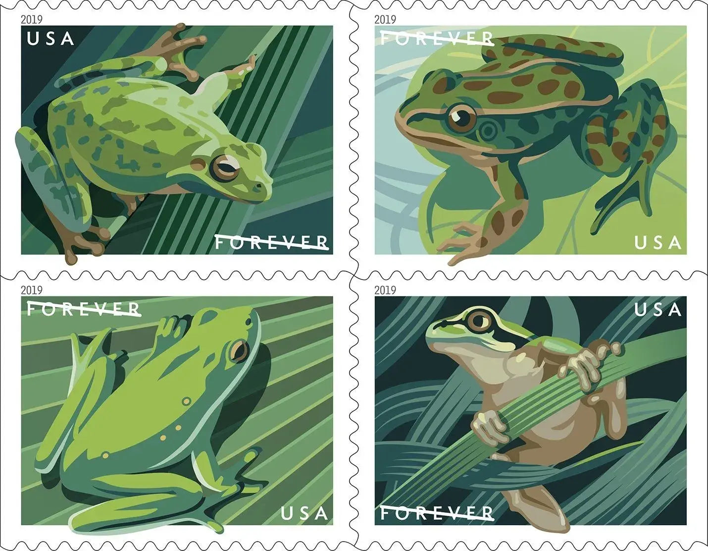 2019 USa Forever Frogs Stamps