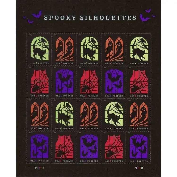2019 USa Forever Spooky Silhouettes Framed Stamps