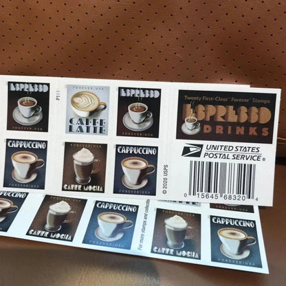 2021 USa Forever Espresso Drinks Coffee Stamps