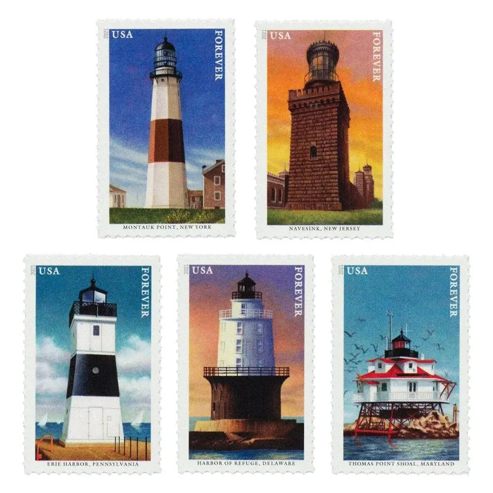 2021 USa Forever Mid Atlantic Lighthouses Stamp