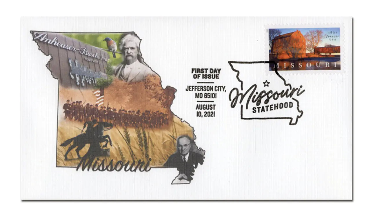 2021 USa Forever missouri statehood bollinger mill burfordville covered bridge stamp