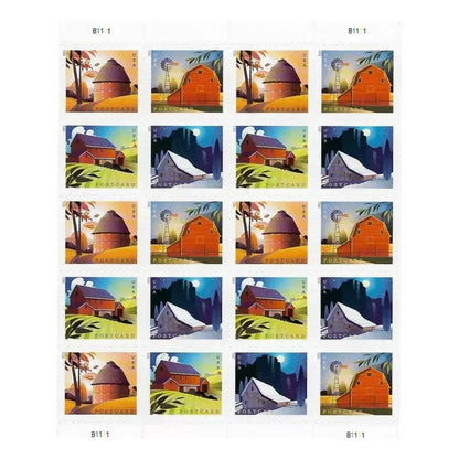 2021 USa Forever barns postcard stamp