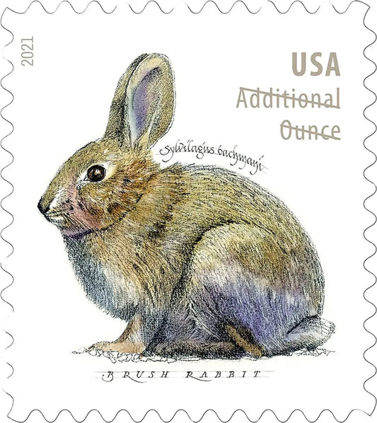 2021 USa Forever Brush Rabbit Additional Ounce Stamps