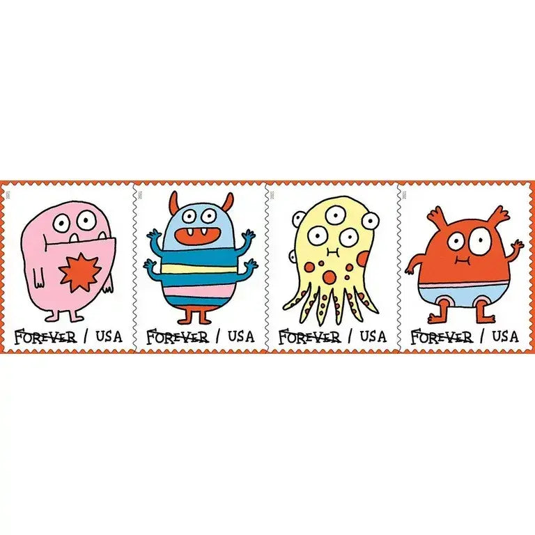 2021 USa Forever Message Monsters Stamps