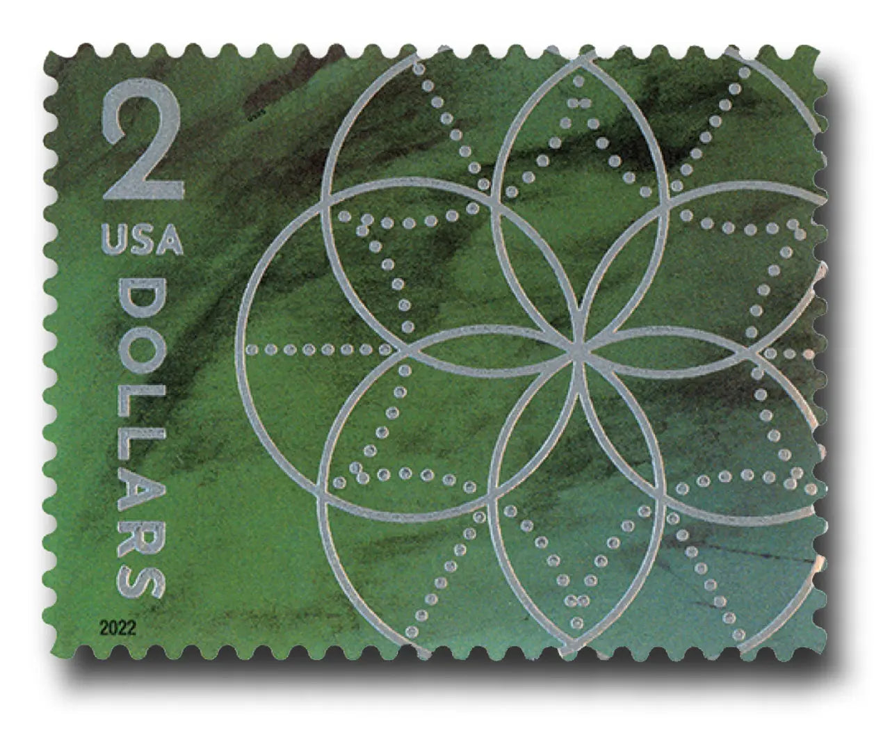 2022 USa Forever two dollar floral geometry stamps