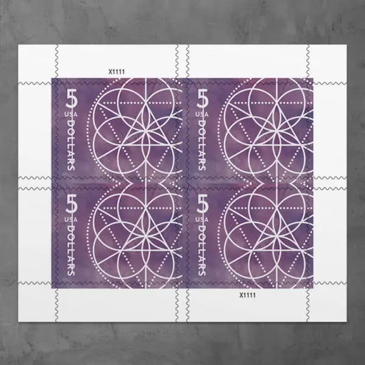 2022 USa Forever $5 Floral Geometry Stamps