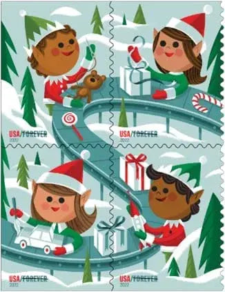 2022 USa Forever Holiday Elves Stamps