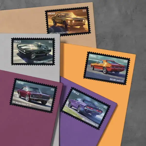 2022 USa Forever PONY CAR 2022 USPS Pony Cars Stamps