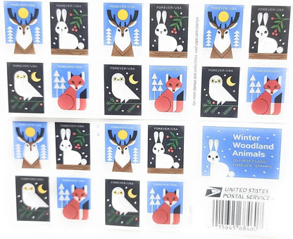 2023 USa Forever Winter Woodland Animals Stamps
