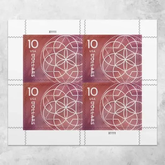 2023 USa Forever 10 Dollar Floral Geometry Stamps