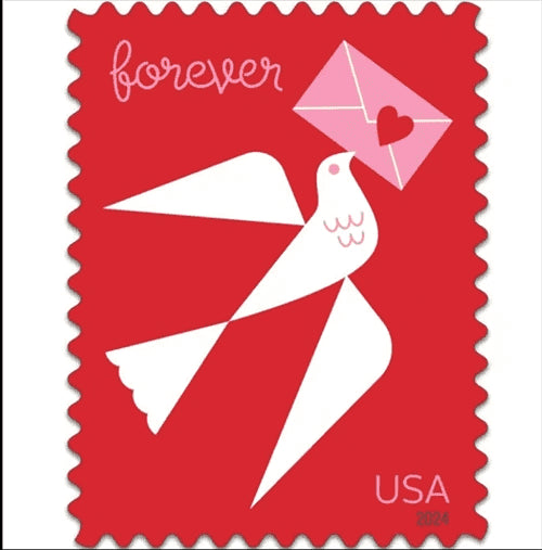 2024 USa Forever Carrier pigeon love stamps